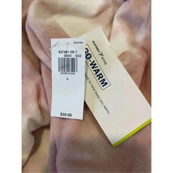 Old Navy Women's Pink Tie Dye Fleece Jacket Size L Mock Neck - Picture 7 of 7